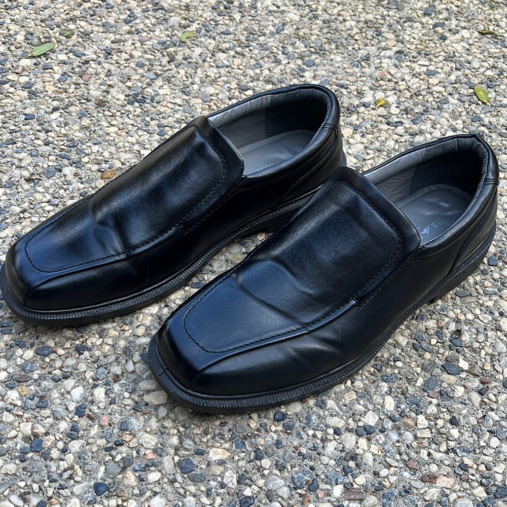 Deer Stags Black Simulated Leather Lightweight Slip-on Shoes